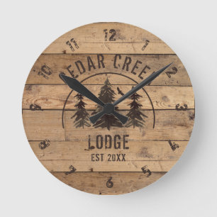 Rustisch Land Wood Wilderness Forest Gepersonalise Ronde Klok