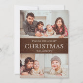 Rustisch Land Wood Winter Kerstfoto Collage Feestdagenkaart (Voorkant)