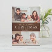 Rustisch Land Wood Winter Kerstfoto Collage Feestdagenkaart (Staand voorkant)