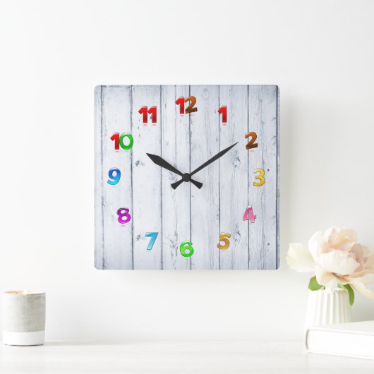  Rustisch Land Wooden Decor Vierkante Klok (Huis)