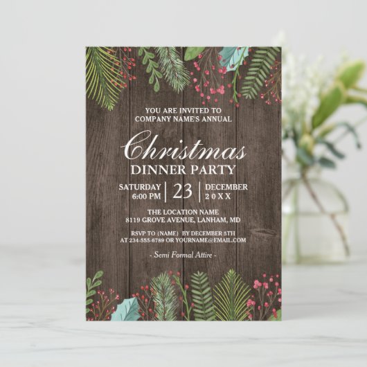 Rustisch Land Woodgrain Vakkerfeest Kaart (Staand voorkant)