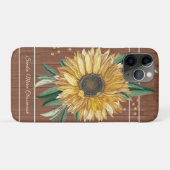 Rustisch Land Yellow Sunflower Brown Wood Case-Mate iPhone Case (Achterkant (horizontaal))