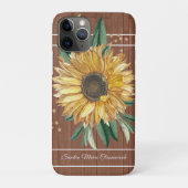 Rustisch Land Yellow Sunflower Brown Wood Case-Mate iPhone Case (Achterkant)