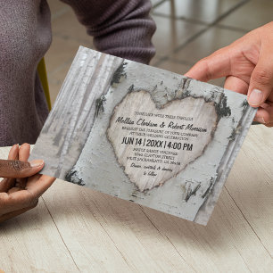 Rustisch land Zilver Birch Tree Wedding Kaart
