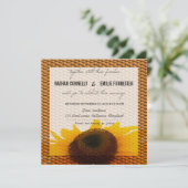 Rustisch land - zonnebloem | Basket Pattern Wedden Kaart (Staand voorkant)