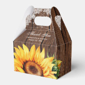 Rustisch land Zonnebloem Berichten Bedankt Bedankdoosjes (Voorkant Zijde)