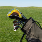 Rustisch Land Zonnebloem Blauwgroen Hout Gepersona Golfheadcover (Insitu)