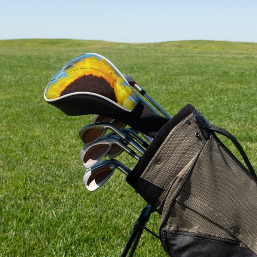 Rustisch Land Zonnebloem Blauwgroen Hout Gepersona Golfheadcover (Insitu)