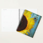 Rustisch Land Zonnebloem Blauwgroen Hout Gepersona Planner (Display)