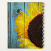 Rustisch Land Zonnebloem Blauwgroen Hout Gepersona Planner (Achterkant)