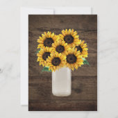 Rustisch land Zonnebloem Mason Jar Country Weddens Kaart (Achterkant)