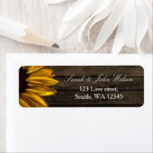 Rustisch Land Zonnebloemen Barn Wood-adreslabel Etiket (Insitu)