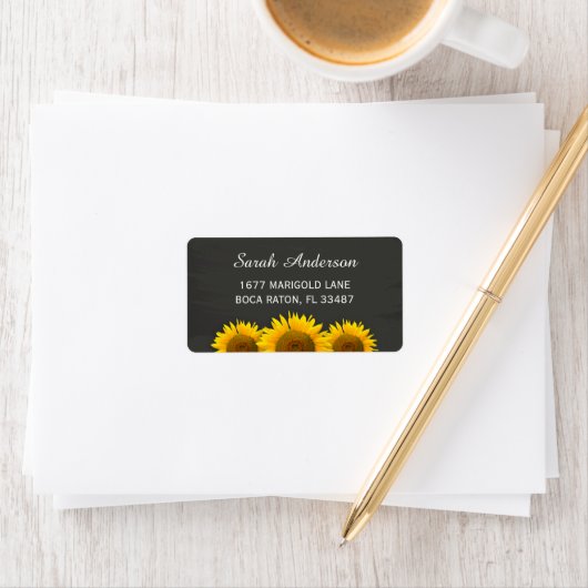 Rustisch land - zonnebloemen - klassy-alkbord etiket (Insitu)