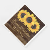 Rustisch land zonnebloemen — Rood — diner Napkin Servetten (Hoek)