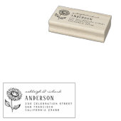 Rustisch land - Zonnebloemnaam & retouradres Rubberstempel (Gestempeld)