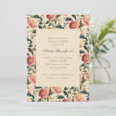 Rustisch landbloemroze klassieke Vrijgezellenfeest Kaart (Staand voorkant)