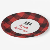 Rustisch landboomrood en zwart flatpanel papieren bordje (Gekanteld)