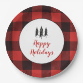 Rustisch landboomrood en zwart flatpanel papieren bordje (Voorkant)