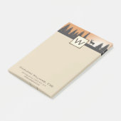 Rustisch landbos met naam en monogram post-it® notes (Schuin)