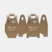 Rustisch landburlap trouwerij bedankdoosjes (Uitgevouwen)