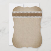 Rustisch landburlap trouwerij kaart (Achterkant)