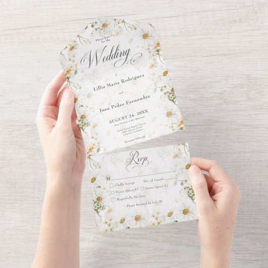 Rustisch landdiner all in one uitnodiging (Afscheurbaar)