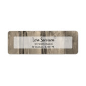 Rustisch landelijk adres voor houtrem etiket (Voorkant)