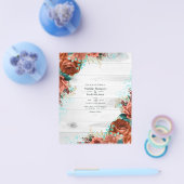 Rustisch landelijk Barn Coral en Blauwgroen Floral Flyer (Enkel)