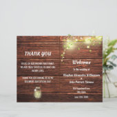 Rustisch landelijke Mason Jar Lights Wedding Progr (Staand voorkant)