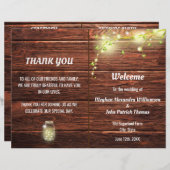 Rustisch landelijke Mason Jar Lights Wedding Progr (Voorkant / Achterkant)