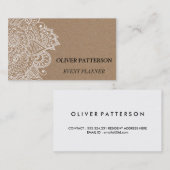 Rustisch landenkraftpapier Paisley Visitekaartje (Voorkant / Achterkant)