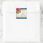 Rustisch landesgekleurd houtslijm vierkante sticker (Tas)