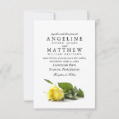 Rustisch landgeel rozengeel huwelijk kaart (Voorkant)