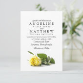 Rustisch landgeel rozengeel huwelijk kaart (Staand voorkant)