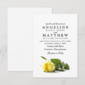 Rustisch landgeel rozengeel huwelijk kaart (Voorkant / Achterkant)