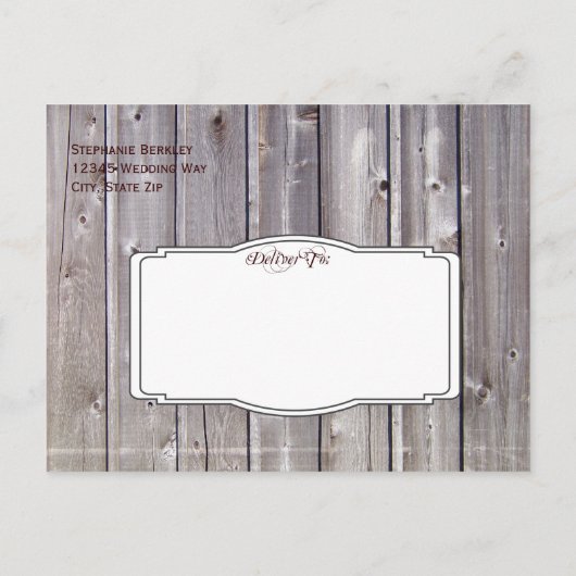 Rustisch landhout - Bespaar op datum Briefkaarten (Achterkant)