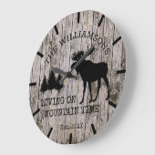 Rustisch landhout dat leeft op bergtijdmazen grote klok (Hoek)