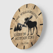 Rustisch landhout dat leeft op bergtijdmazen grote klok (Hoek)