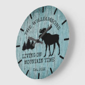 Rustisch landhout dat leeft op bergtijdmazen grote klok (Hoek)