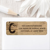 Rustisch landhout monogram etiket (Insitu)