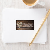 Rustisch landhouten hartwedstrijk — Retouradres Etiket (Insitu)