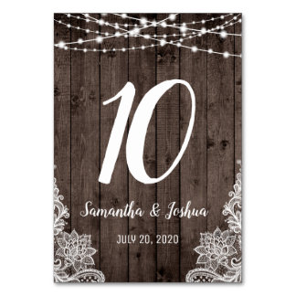 Rustisch landhoutwoord Lights Wedding Kaart