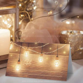 Rustisch landhoutwoord Lights Wedding Plaatskaartje