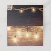 Rustisch landhoutwoord Lights Wedding Plaatskaartje (Buitenkant ongevouwen)