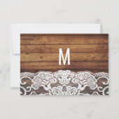 Rustisch landingstranche met lights Wood Lace Save The Date (Achterkant)