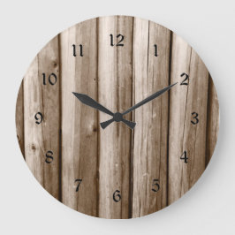 Rustisch landlog kajuit hout met drukcabine grote klok