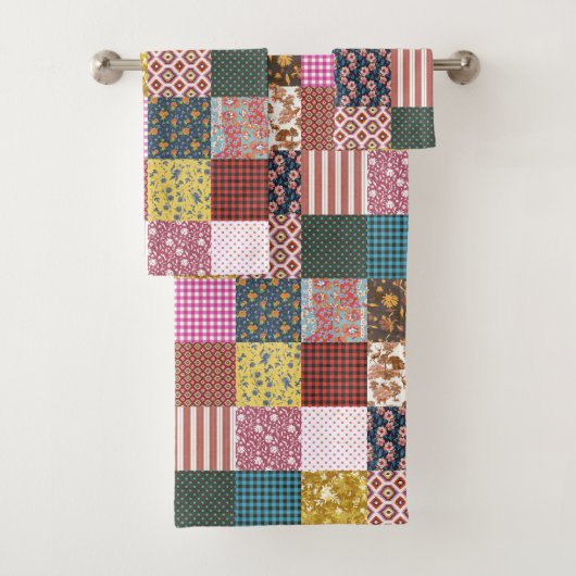 Rustisch  landpatchwork - Quilt Pattern Bad Handdoek (Insitu)