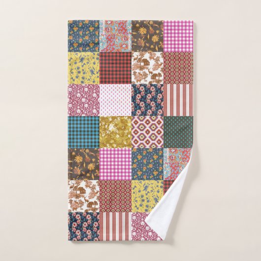 Rustisch landpatchwork - Quilt Pattern Bad Handdoek (Handdoek)