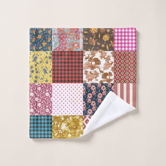 Rustisch landpatchwork - Quilt Pattern Bad Handdoek (Wasdoekje)