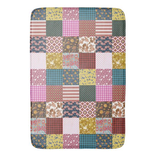 Rustisch  landpatchwork - Quilt Pattern Badmat (Voorkant Verticaal)